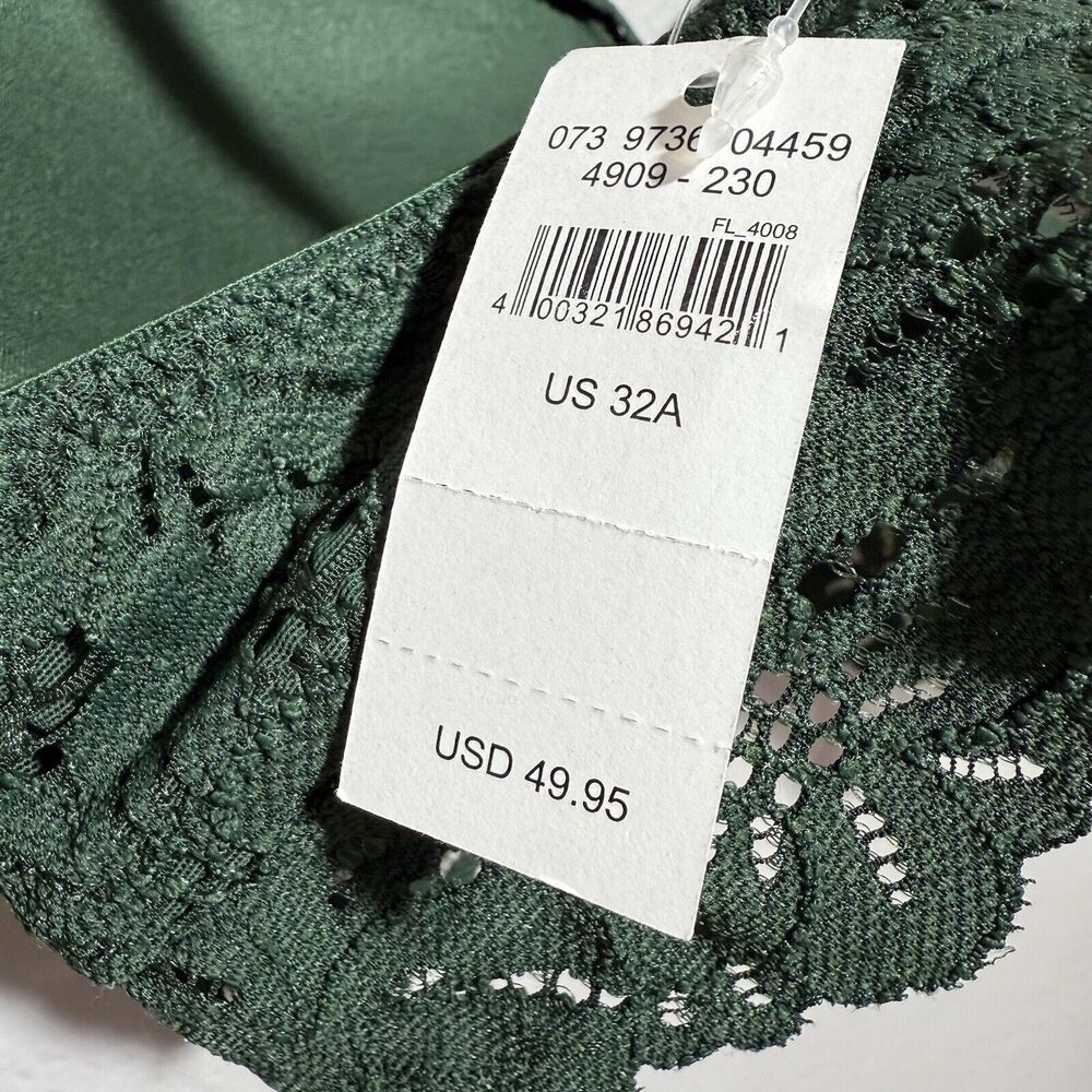 Aerie Real Happy Wireless Bra Green Lace Trim Size 34A - Picture 4 of 7